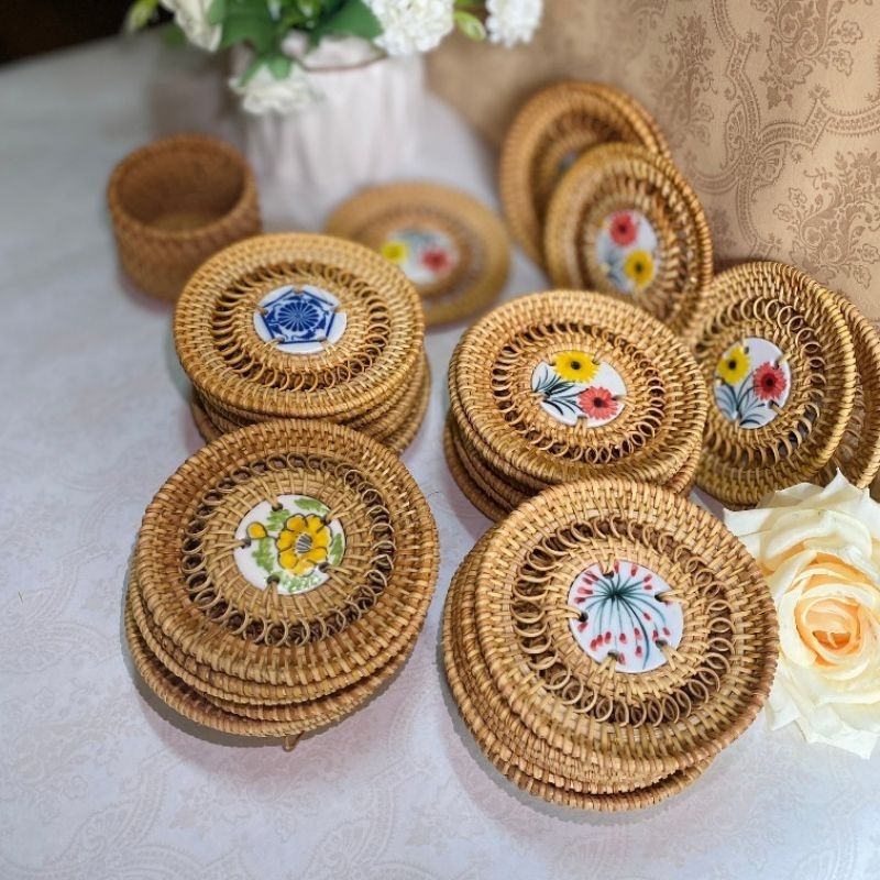 Lót ly sứ viền mây