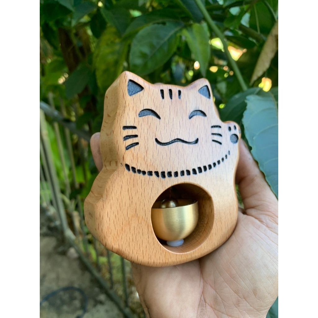 Wood bell - Lucky Cat 2