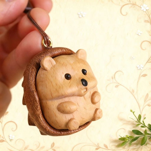 [SP1364] Móc khóa nhím gỗ
