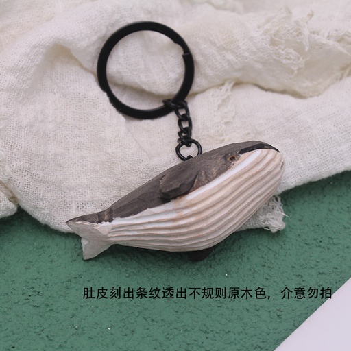 [SP1306] Móc khóa gỗ cá voi đen sọc