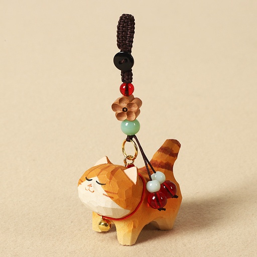 [SP1233] Móc khóa - Tượng mèo chạm khắc gỗ