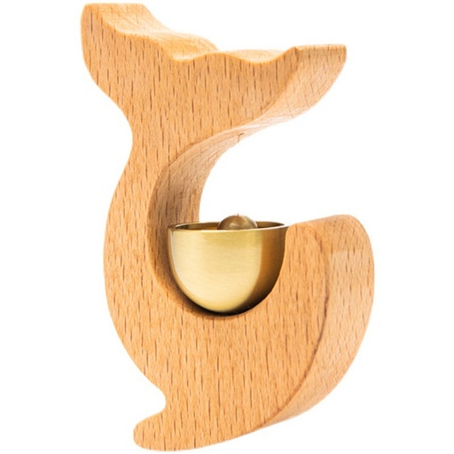 [SP1076] Wood bell - Fish , Beech - SP1076