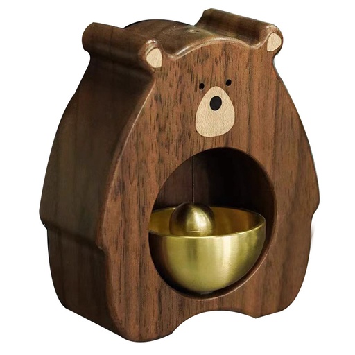 [SP1109] Wood bell - Bear-Walnut