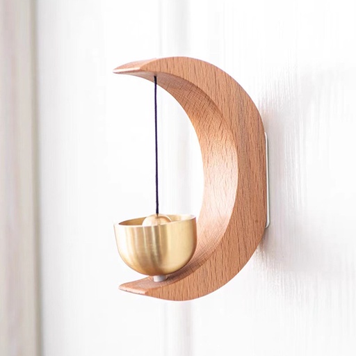 [SP1113] Wood bell - Moon 2 -  Beech