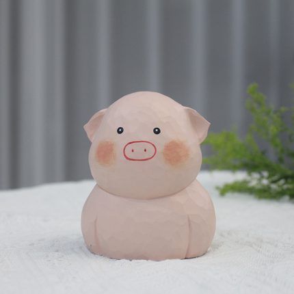 Tượng heo nằm khắc tay